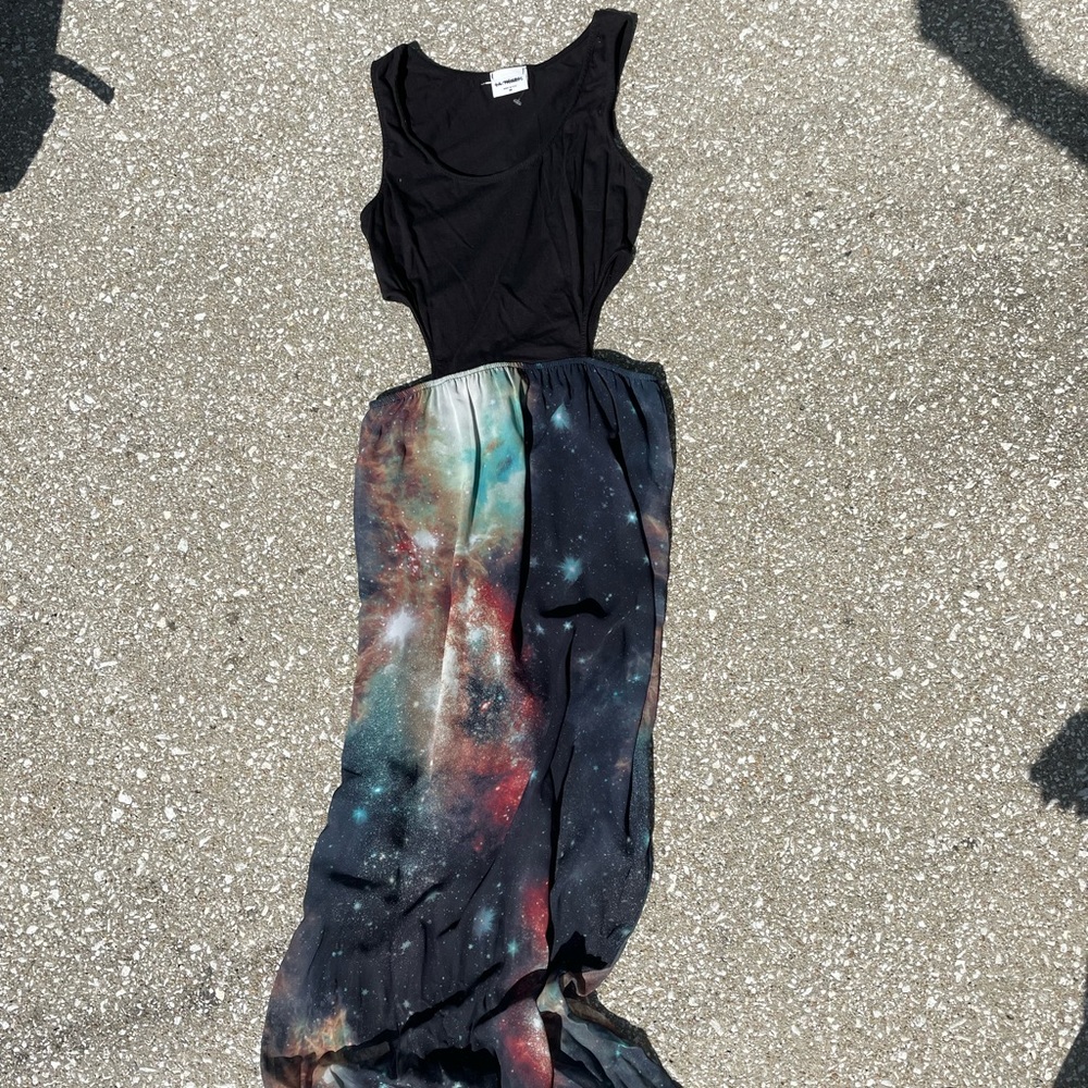 LA Hearts cut-out galaxy maxi dress